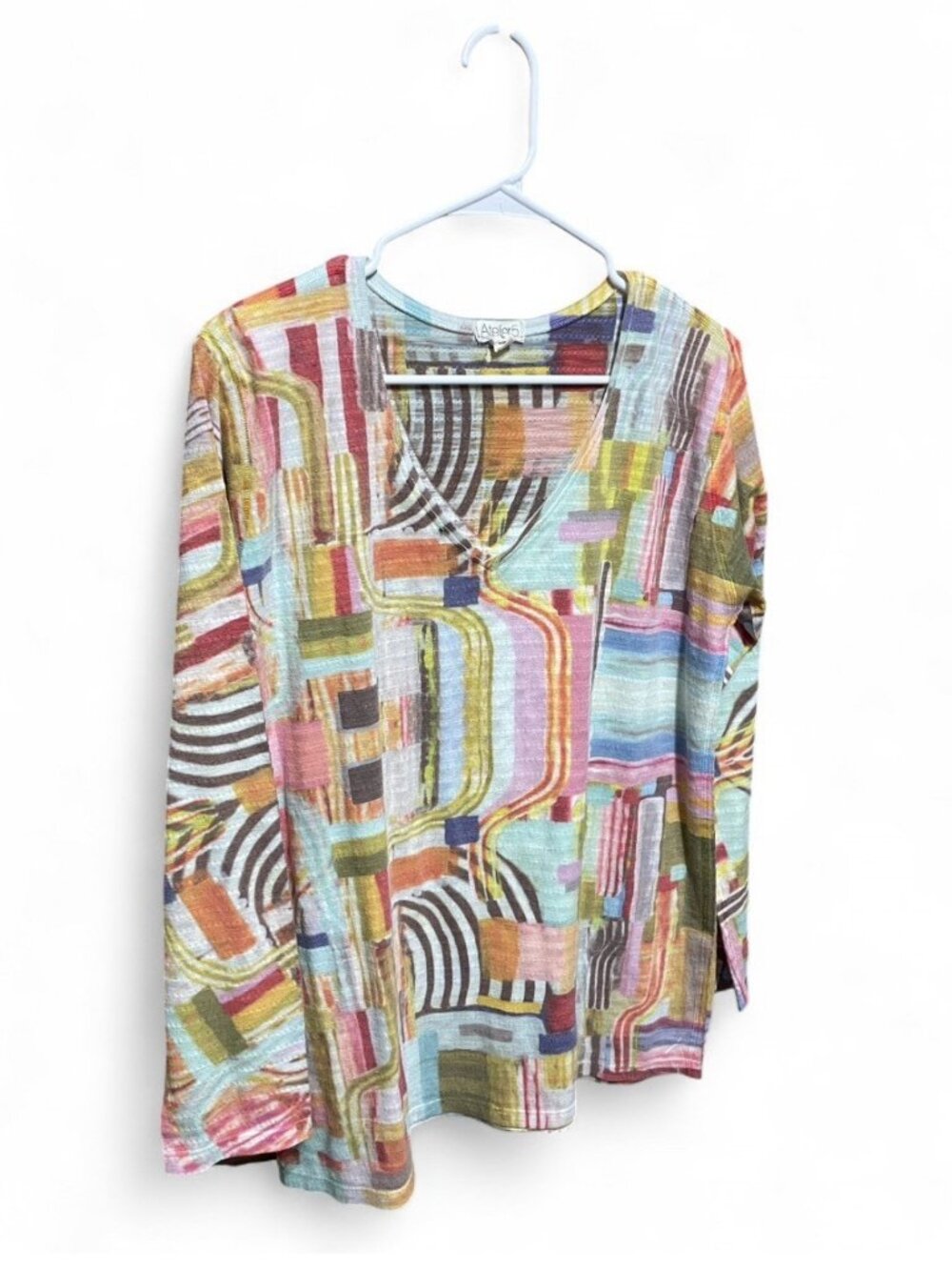 VTG Atelier5 Colorful Artsy Top Lightweight Shirt Art Teacher 2000s Made in USA